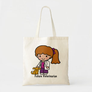 Cute Veterinarian Girl met puppy Tote Bag