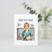 Cute Veterinarian Office customizable Briefkaart (Staand voorkant)