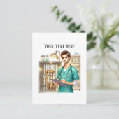 Cute Veterinarian Office customizable Briefkaart (Staand voorkant)