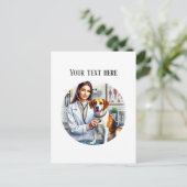 Cute Veterinarian Office customizable Postcard Briefkaart (Staand voorkant)