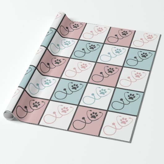 Cute Veterinarian Tech Vet Assistant Cadeaupapier (Uitgerold)