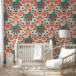 Cute Vibrant Angry Chicken Pattern Behang