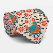 Cute Vibrant Angry Chicken Pattern Stropdas (Opgerold)
