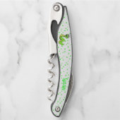 Cute Vibrant Green Smiling Snake Polka Dots Kurkentrekker (Voorkant)