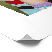 Cute Vibrant Red Floral Family Tree Photo Poster (Hoek)