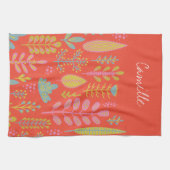 Cute Vibrant Tropical Flowers, gepersonaliseerd Theedoek (Horizontaal)