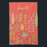 Cute Vibrant Tropical Flowers, gepersonaliseerd Theedoek<br><div class="desc">Cute Vibrant Tropical Flowers Personalized Kitchen Towel</div>