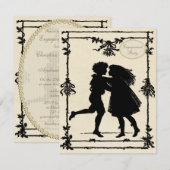 Cute Victoriaans Children Silhouettes Verloving Kaart (Voorkant / Achterkant)