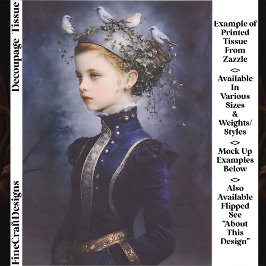  Cute Victorian Girl, Ivy & Birds FF5L Decoupage Tissuepapier