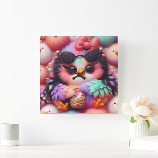 Cute Vierkante Klok (Huis)