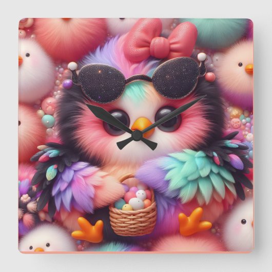 Cute Vierkante Klok (Voorkant)