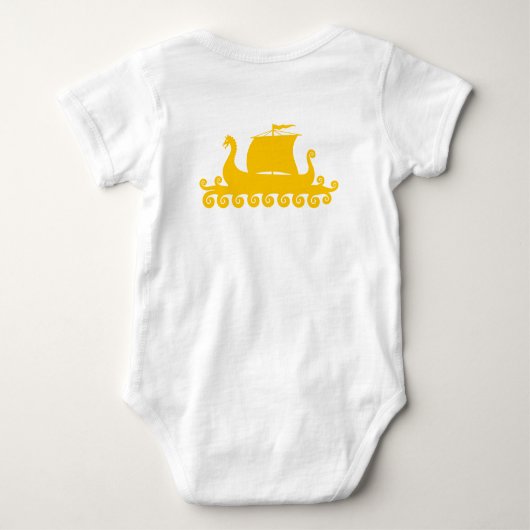 Cute Viking Ship and Viking Quottes Text Romper (Achterkant)