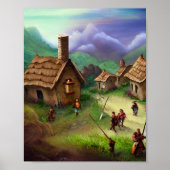 Cute Village Digital Art Poster (Voorkant)