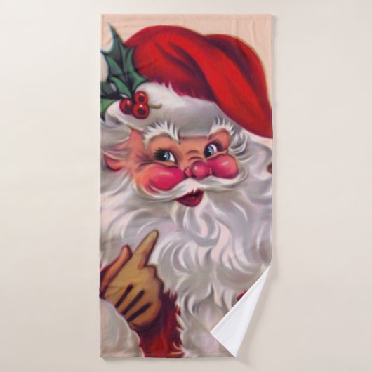 Cute vinage santa claus 2 badhanddoek (Badhanddoek)