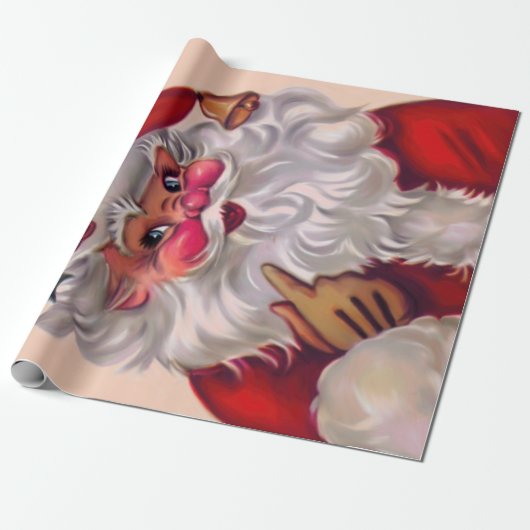 Cute vinage santa claus 2 cadeaupapier (Uitgerold)