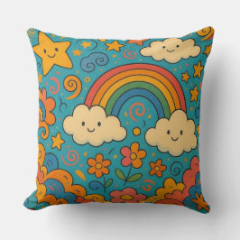 Cute Vintage Aesthetic Pattern Pillow 🌈✨🌸 Kussen