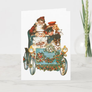 Cute Vintage-auto   Kerstkerstkerstmis Feestdagen Kaart