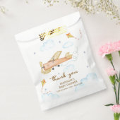 Cute Vintage Aviator Airplane Baby Shower Bedankzakje (Gezegeld)