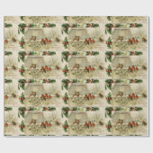 Cute Vintage Baby Robins Cadeaupapier (Vlak)