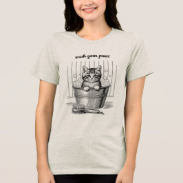 Cute Vintage Badende Kitten T-Shirt