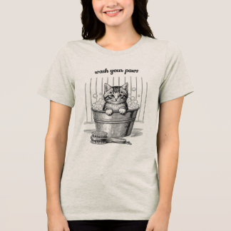 Cute Vintage Badende Kitten T-Shirt
