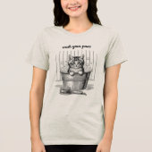 Cute Vintage Bathing Kitten  T-Shirt (Voorkant)
