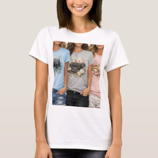 Cute Vintage Bloem Grafische Meisjes T-Shirt