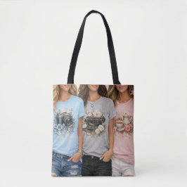 Cute Vintage Bloem Grafische Meisjes Tote Bag