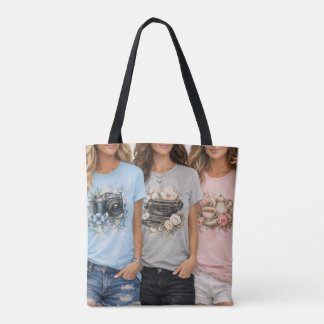 Cute Vintage Bloem Grafische Meisjes Tote Bag