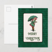 Cute Vintage-Briefkaart met kerstcadeau Briefkaart (Voorkant / Achterkant)