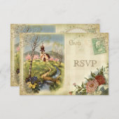 Cute Vintage Church RSVP Wedding (Voorkant / Achterkant)