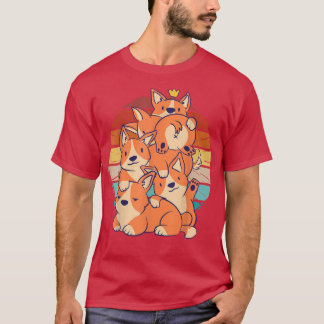 Cute vintage Corgi-honden op elkaar Corgi T-shirt