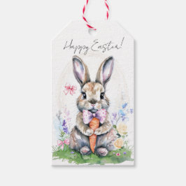 Cute Vintage Easter Bunny Rabbit Watercolor Cadeaulabel