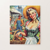 Cute Vintage Farmer Pinup Legpuzzel (Verticaal)