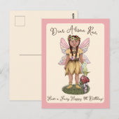 Cute Vintage Fee Viering Vierde Verjaardagsfeestje Briefkaart (Voorkant / Achterkant)