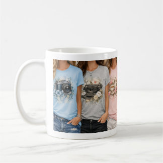 Cute Vintage Floral Graphic GirlClassic Mug, 11 oz Koffiemok