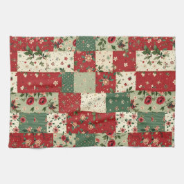 Cute Vintage Geïnspireerde Kerst Keukenhanddoek