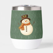 Cute, vintage green rustic snowman (Voorkant)