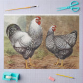 Cute vintage haan en kip feestje tissuepapier (Craft)