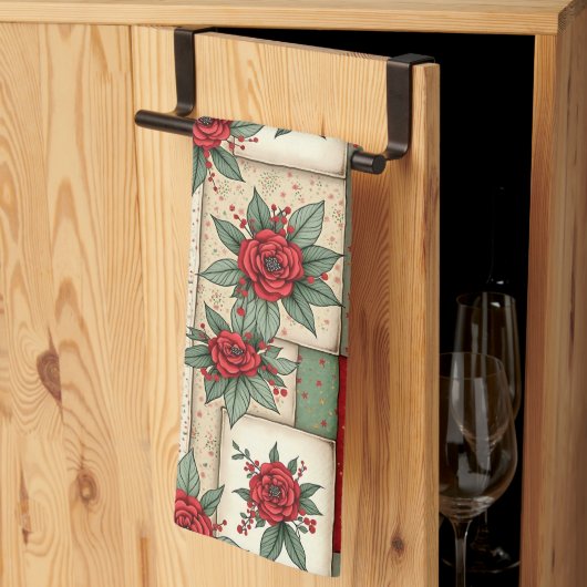 Cute Vintage Inspired Christmas Kitchen Towel Theedoek (Derde Gevouwen)