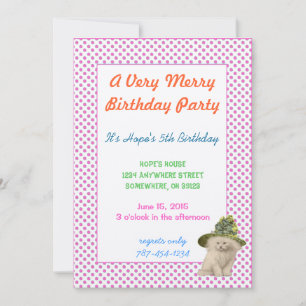 Cute Vintage Kat met Vintage Lime Verjaardagsfeest Kaart