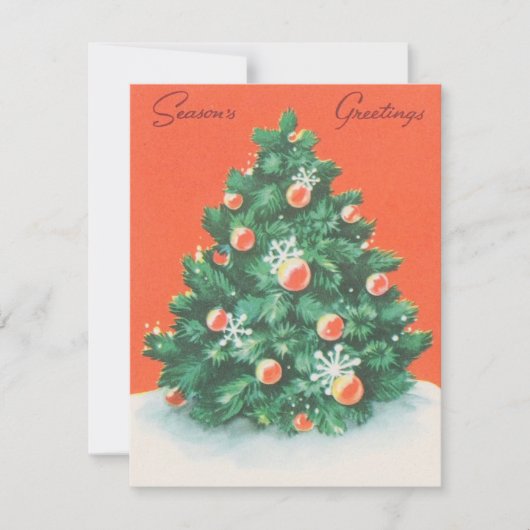 Cute Vintage-kerstboom met ornamenten erop (Voorkant)