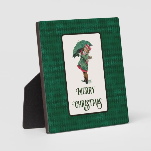 Cute Vintage-kerstcadeau Fotoplaat (Voorkant)