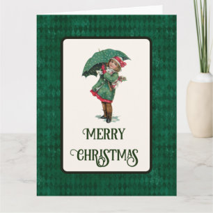 Cute Vintage-kerstcadeaukaart Kaart