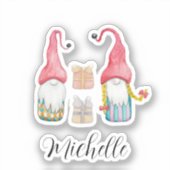 Cute Vintage-kerstcadeautjes Sticker (Voorkant)