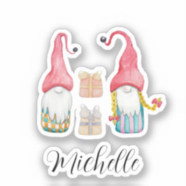 Cute Vintage-kerstcadeautjes Sticker