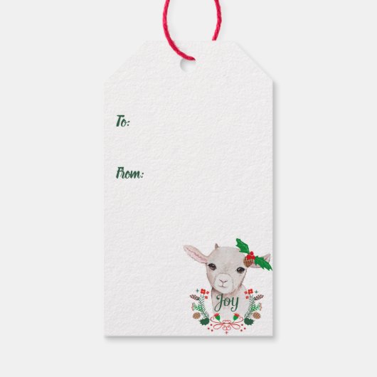 Cute Vintage-kerstgeit - Joy Cadeaulabel (Achterkant)