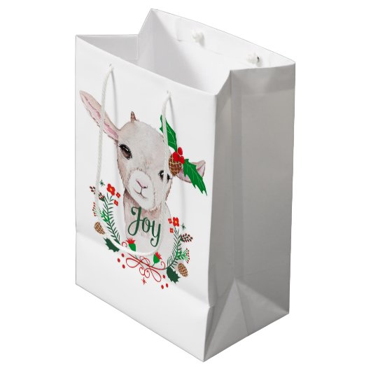 Cute Vintage-kerstgeit - Joy Medium Cadeauzakje (Voorkant Gekanteld)