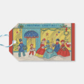 Cute Vintage-kerstgroeten Antiek Winter Cadeaulabel (Achterkant Horizontaal)