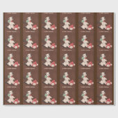 Cute Vintage-kersthonden Cadeaupapier (Vlak)